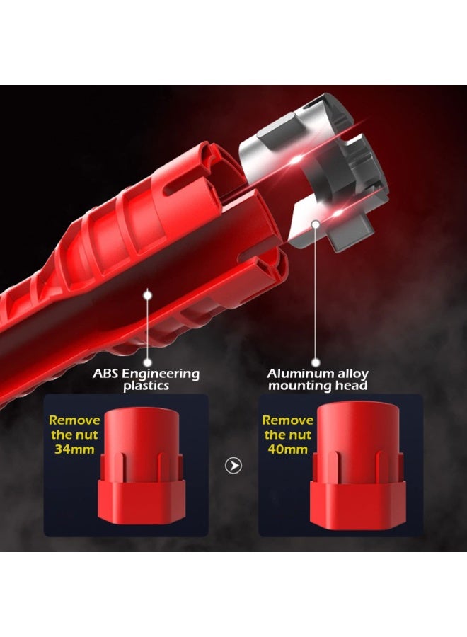 SANMUGEED 8 in 1 Faucet Wrench Tool - Faucet and Sink Installer - Sink Faucet Install Socket Wrench Kit - Plumbing Pipe Spanner Tool - Spanner Faucet Wrench Tool Sink/Bathroom/Kitchen - Image 2