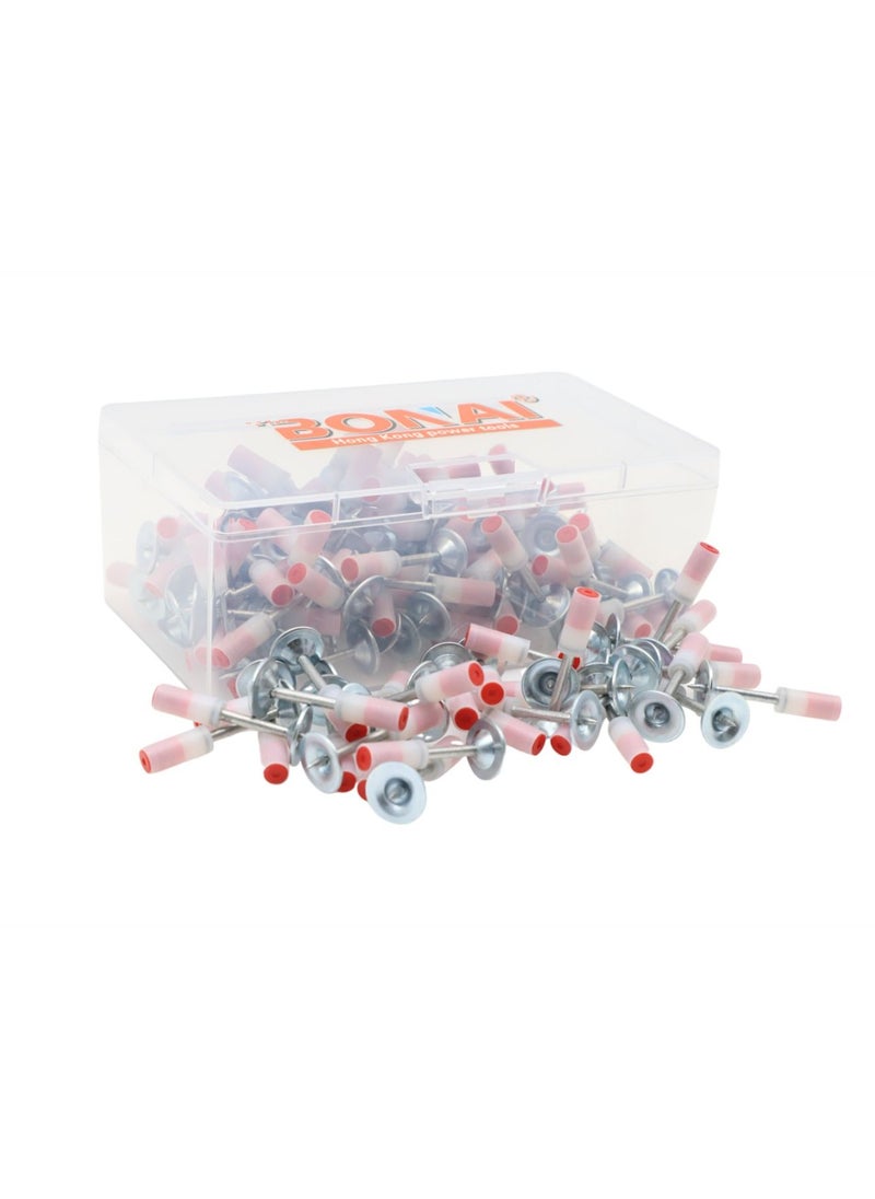 BONAI - Pack of 100 Round Nails for Nail Guns, 7.3 mm Steel Nails, Nail Gun/Rivet Gun Accessories, Manual Steel Nails, Mini Nails for Ceiling/Wire Hider/Attachment (25 mm) - Image 1