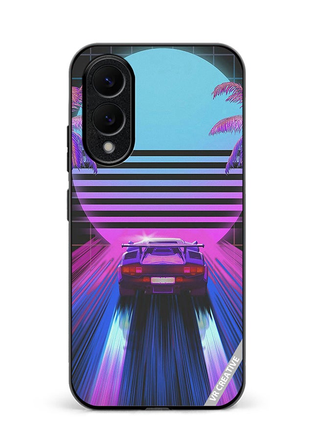 VR CREATIVE Protective Case Cover For Samsung Galaxy S25 Edge Retro Synthwave Ps4 Design Multicolour