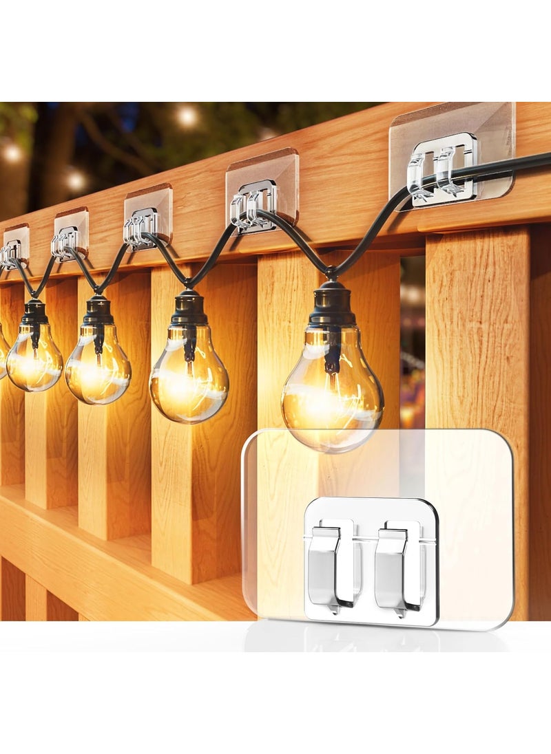 SHIKSELL SHIKSELL Hooks for Outdoor String Lights ClipsHeavy Duty Cable Clip Damage No Tools UVResistant for Cord Holders Adhesive Strips Outside Sticky Clip for Hanging Diwali Lighting Decor 18  - Image 1