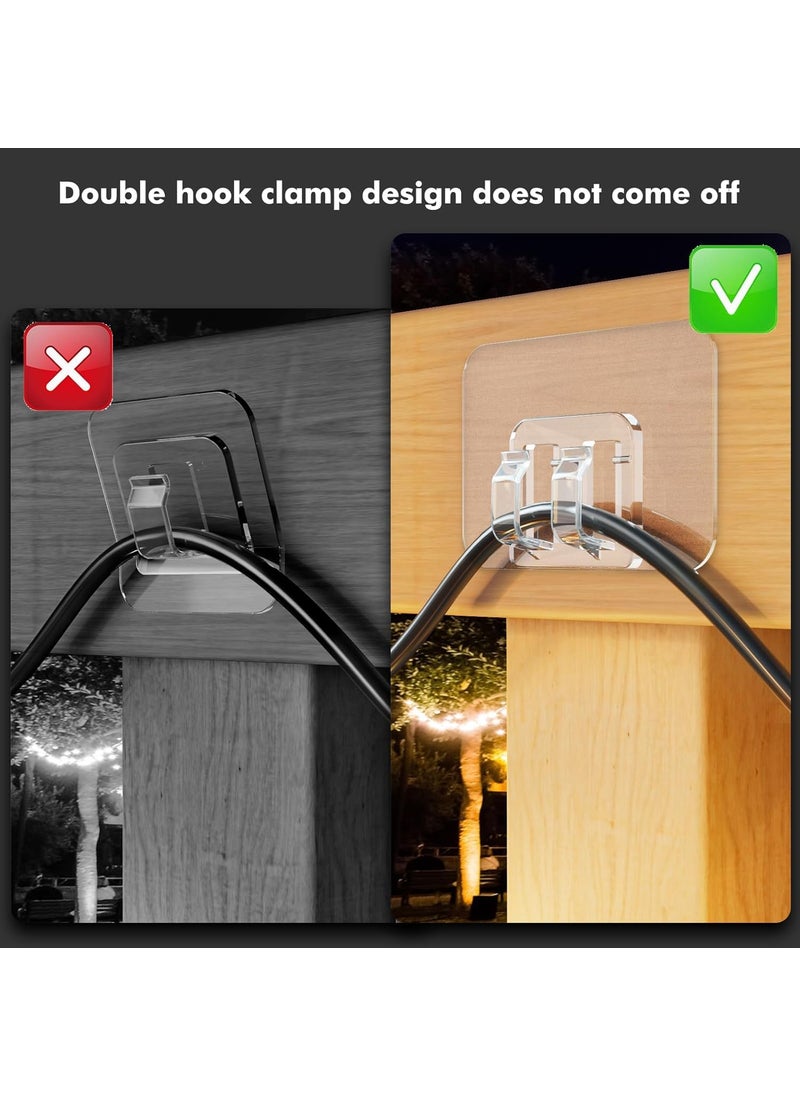 SHIKSELL SHIKSELL Hooks for Outdoor String Lights ClipsHeavy Duty Cable Clip Damage No Tools UVResistant for Cord Holders Adhesive Strips Outside Sticky Clip for Hanging Diwali Lighting Decor 18  - Image 5