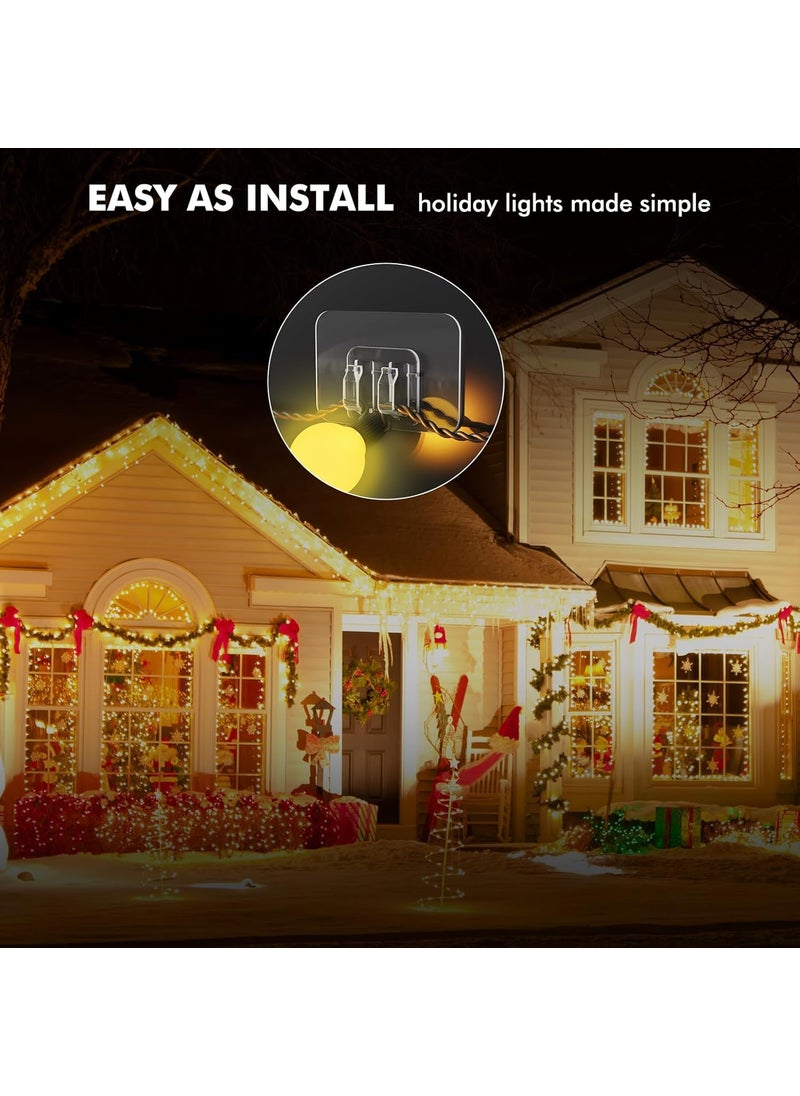 SHIKSELL SHIKSELL Hooks for Outdoor String Lights ClipsHeavy Duty Cable Clip Damage No Tools UVResistant for Cord Holders Adhesive Strips Outside Sticky Clip for Hanging Diwali Lighting Decor 18  - Image 2