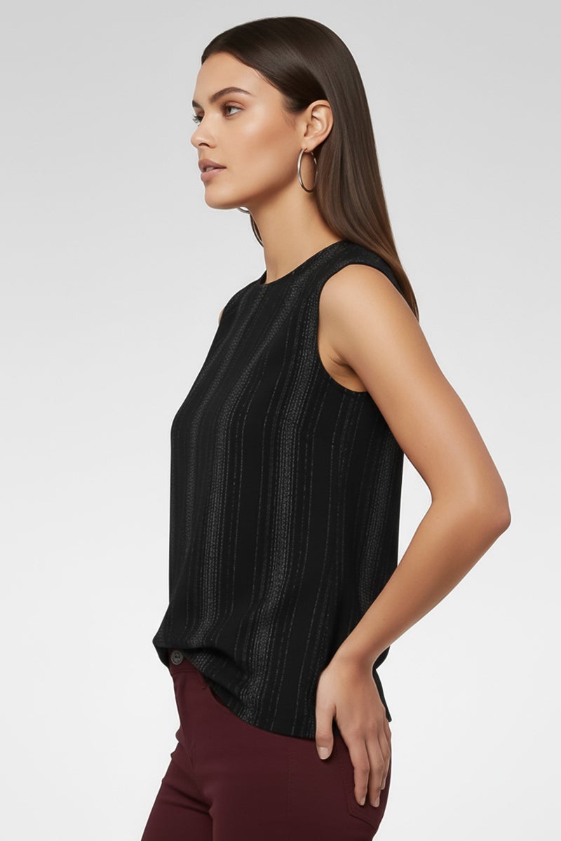 STELLA MCCARTNEY بلوزة نسائية بدون أكمام بتصميم دائري، معدنية، متعددة الألوان - Image 3