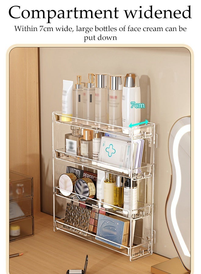 DUNISO 5 Tier Wall Mounted Bathroom Rack,Hangable Cosmetic Display Cases,Large Capacity Bathroom Organizer,Detachable Plastic Makeups Organizer,Not Easily Deformed, Sturdy and Durable,Suitable for Living Room, Kitchen, Bathroom - Image 4