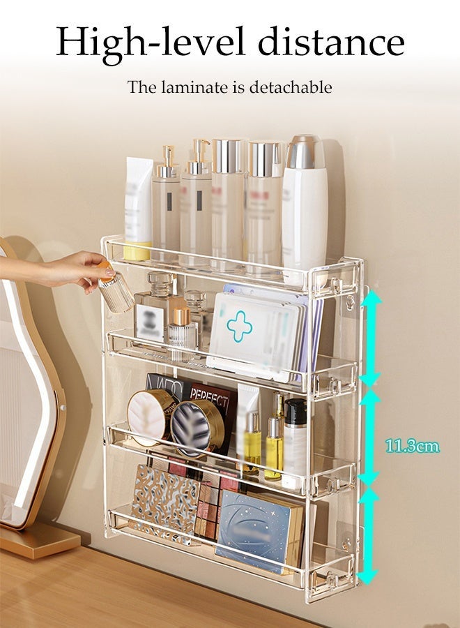 DUNISO 5 Tier Wall Mounted Bathroom Rack,Hangable Cosmetic Display Cases,Large Capacity Bathroom Organizer,Detachable Plastic Makeups Organizer,Not Easily Deformed, Sturdy and Durable,Suitable for Living Room, Kitchen, Bathroom - Image 5