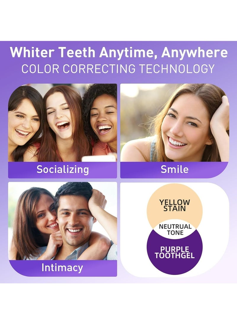 CMGTYYD 28 Pcs Teeth Whitening Strips, V34 Purple Teeth Whitening Strips, 14 Treatments Color Correcting Whitening Strips for Sensitive Teeth, Peroxide Free, Without The Harm, Deep Stains Removal  - Image 2