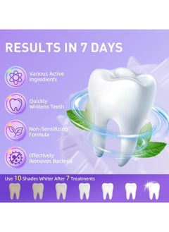 CMGTYYD 28 Pcs Teeth Whitening Strips, V34 Purple Teeth Whitening Strips, 14 Treatments Color Correcting Whitening Strips for Sensitive Teeth, Peroxide Free, Without The Harm, Deep Stains Removal  - Image 3