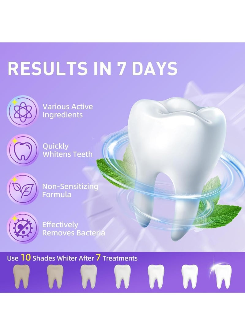 CMGTYYD 28 Pcs Teeth Whitening Strips, V34 Purple Teeth Whitening Strips, 14 Treatments Color Correcting Whitening Strips for Sensitive Teeth, Peroxide Free, Without The Harm, Deep Stains Removal  - Image 3