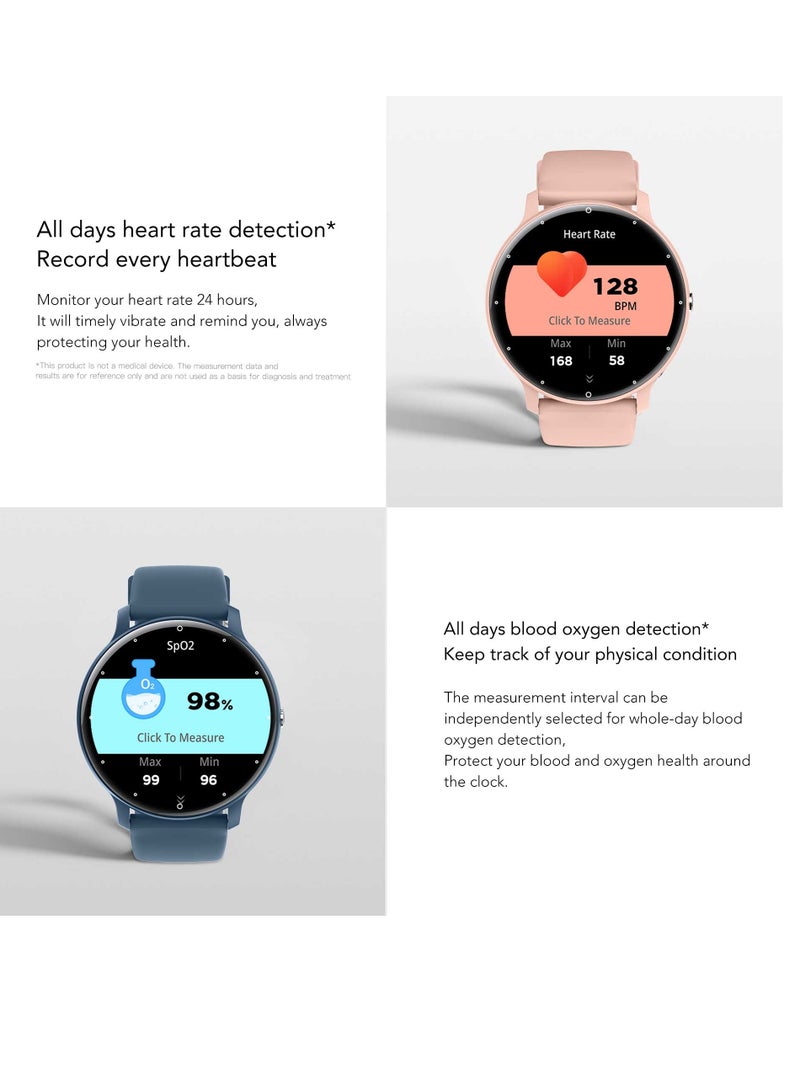 ZL02C Pro Smart Watch, Skin Friendly Waterproof Sleep Tracker Watch, Lightweight Smart Health Monitoring Watch With Heart Rate Sleep Monitor, (1pc, Beige, Silicone Strap) - Image 3