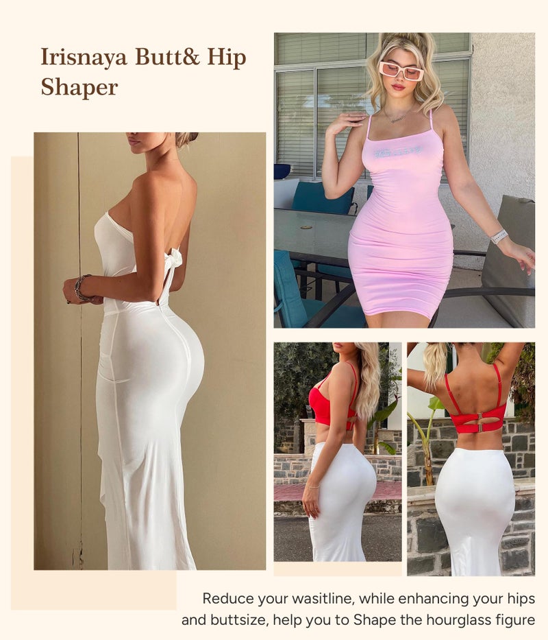 Irisnaya Women Shapewear Control Panties Body Shaper Butt Lifter Padded Hip Enhancer Seamless Underwear Hi- Waist Trainer Short (Small, Black) - Image 5