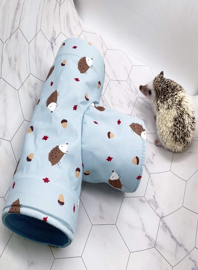 Ymid Select Handmade Small Animal 3-Way Hideout Tunnel Collapsible Pet Play Toy Tunnel Tube for Dwarf Rabbit Hamster Guinea Pig Chinchilla Sugar Glider Hedgehog (Blue) - Image 4