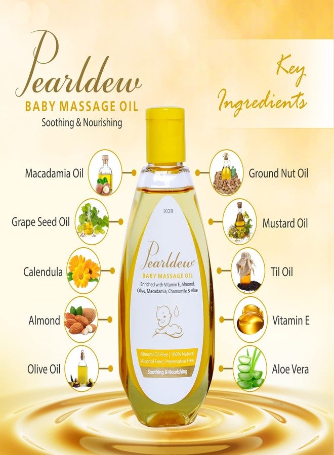 Pearldew Baby Massage Oil 100 ml|With Almond Oil, Aloe Vera, Calendula Oil, Macadamia Oil, Olive Oil, Til Oil, Vitamin E, Mustard Oil (Pack of 2 (100ml X2)) - Image 4