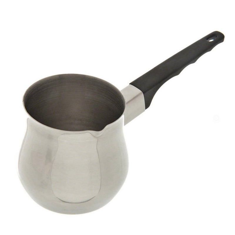 Update International Turkish Pitcher for Coffee Espresso Decanter 188 Gauge Stainless Steel 12 Oz Ounce Barista
