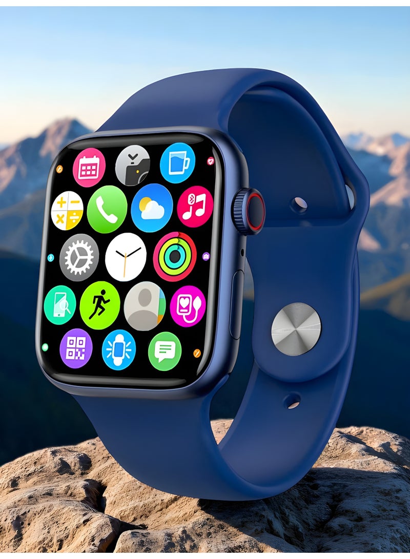 ساعة ذكية من السلسلة 5 بقدرة 300.0 مللي أمبير في الساعة مع حزام بديل باللون الأزرق - Image 2