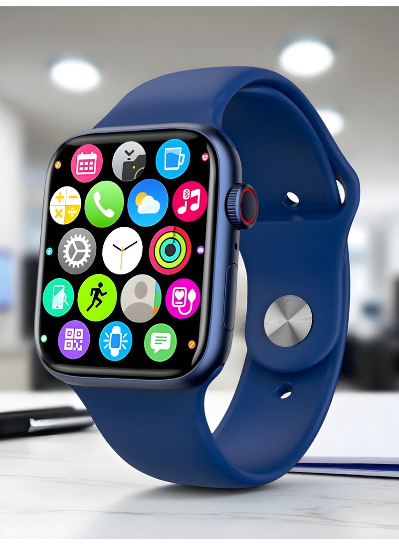 ساعة ذكية من السلسلة 5 بقدرة 300.0 مللي أمبير في الساعة مع حزام بديل باللون الأزرق - Image 3