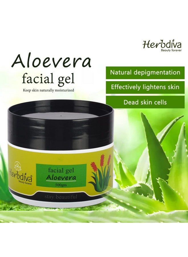 Herbdiva Aloevera Facial Scrub, Gel, Cream & Pack 500GM Each Pack of 4 - Image 5