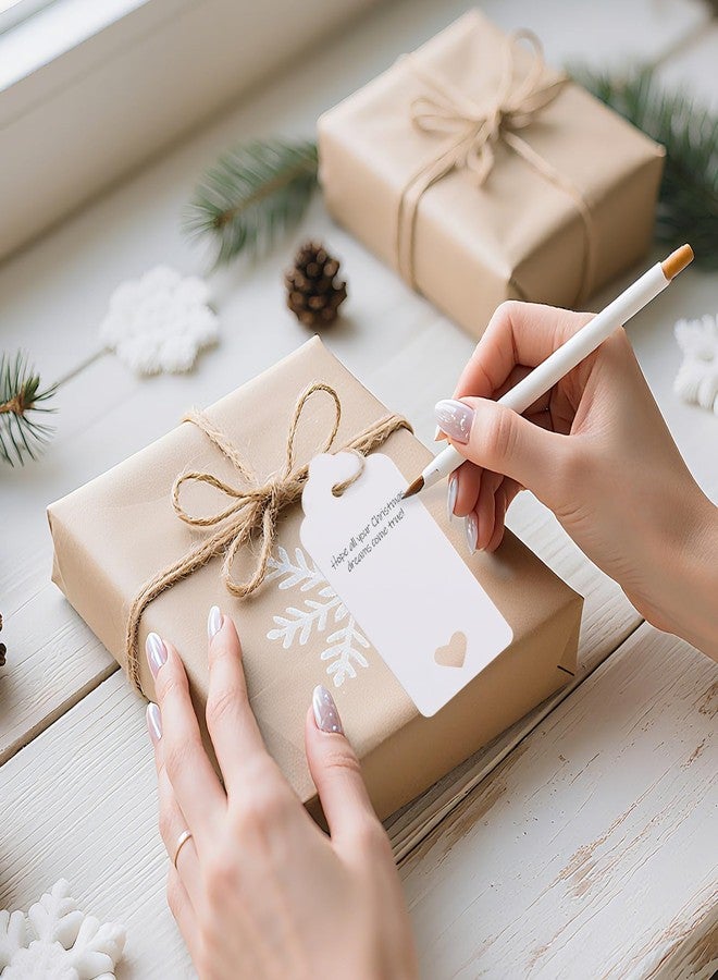 بيشيدا - ١٠٠ قطعة من بطاقات الهدايا الفارغة، بطاقات ورق كرافت أبيض على شكل قلب مجوف مع خيط، مثالية لعيد الأم، عيد الحب، أعياد الميلاد، حفلات الزفاف، هدايا حفلات استقبال المولود، وتغليف الهدايا للأعمال اليدوية - ١.٦ × ٣.٦ بوصة - Image 4