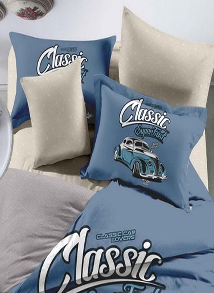 فيفوريت فيفرت طقم لحاف أطفال أزرق نقشة بألوان متعددة ورسومات لطيفة سنجل نفر طقم 4 قطع - Image 2