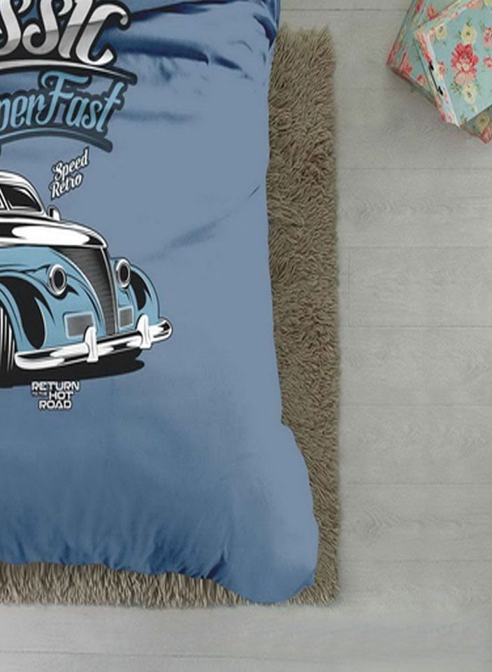 فيفوريت فيفرت طقم لحاف أطفال أزرق نقشة بألوان متعددة ورسومات لطيفة سنجل نفر طقم 4 قطع - Image 4