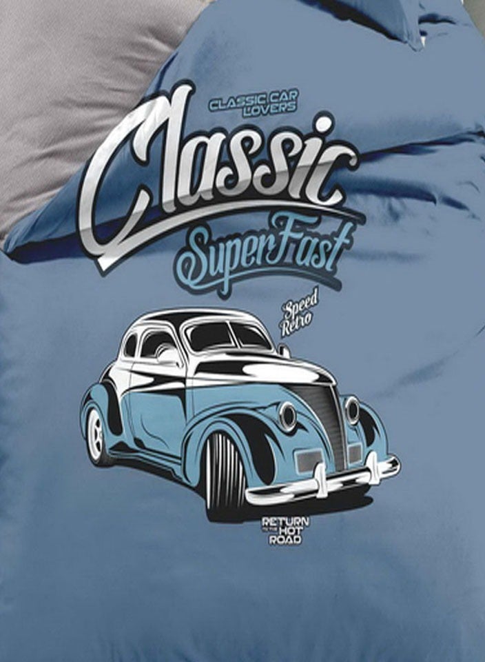 فيفوريت فيفرت طقم لحاف أطفال أزرق نقشة بألوان متعددة ورسومات لطيفة سنجل نفر طقم 4 قطع - Image 3