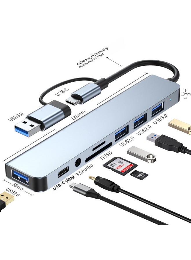 نيوترل محول USB من النوع C المباشر، سبعة منافذ، ثمانية في واحد، لتوسيع منافذ الكمبيوتر المحمول أو الجهاز اللوحي، مقسم منافذ - Image 1