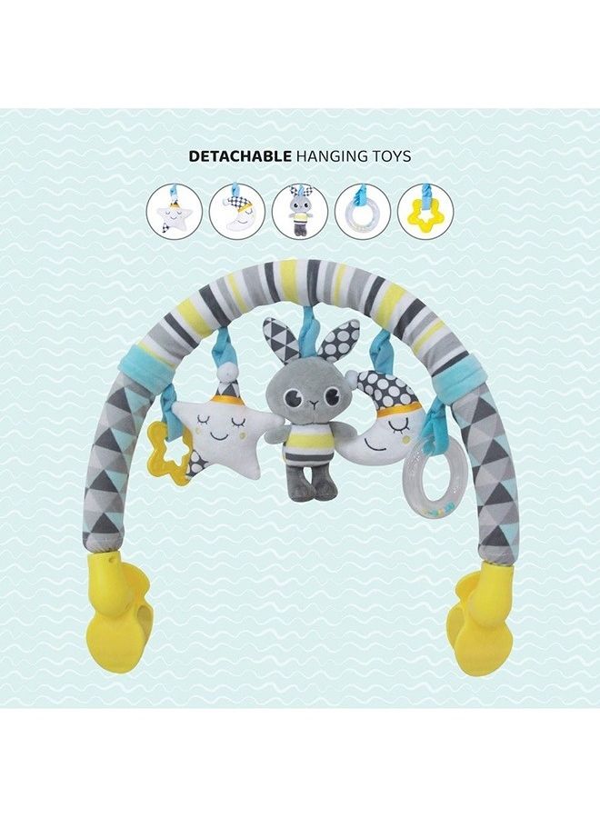 Moon Crib Hanging Toy Play Arch Stroller Crib Pram Activity Bar Plush Toy 0 M+ ‎44x9x30cm - Image 4