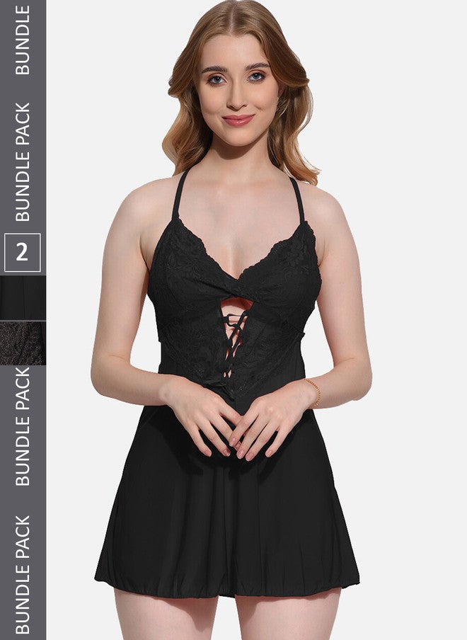 FIMS Pack Of 2 Self Design Shoulder Straps Baby Doll - Image 1