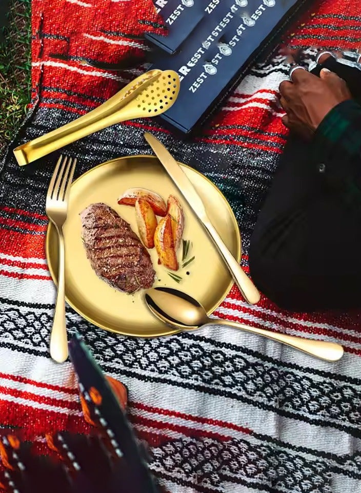 أم أتش دي مجموعة أدوات مائدة من الفولاذ المقاوم للصدأ للسفر في الهواء الطلق، حقيبة تخزين محمولة  - Image 2