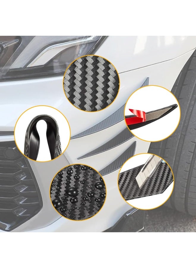 6 PCS Front Bumper Spoiler, Auto Front Bumper Lip Splitter, Self-Adhesive Body Anti-Scratch Splitter Decoration, Universal Cars Modification Body Kit (Carbon Fiber Black) - Image 3