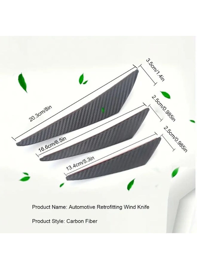 6 PCS Front Bumper Spoiler, Auto Front Bumper Lip Splitter, Self-Adhesive Body Anti-Scratch Splitter Decoration, Universal Cars Modification Body Kit (Carbon Fiber Black) - Image 2