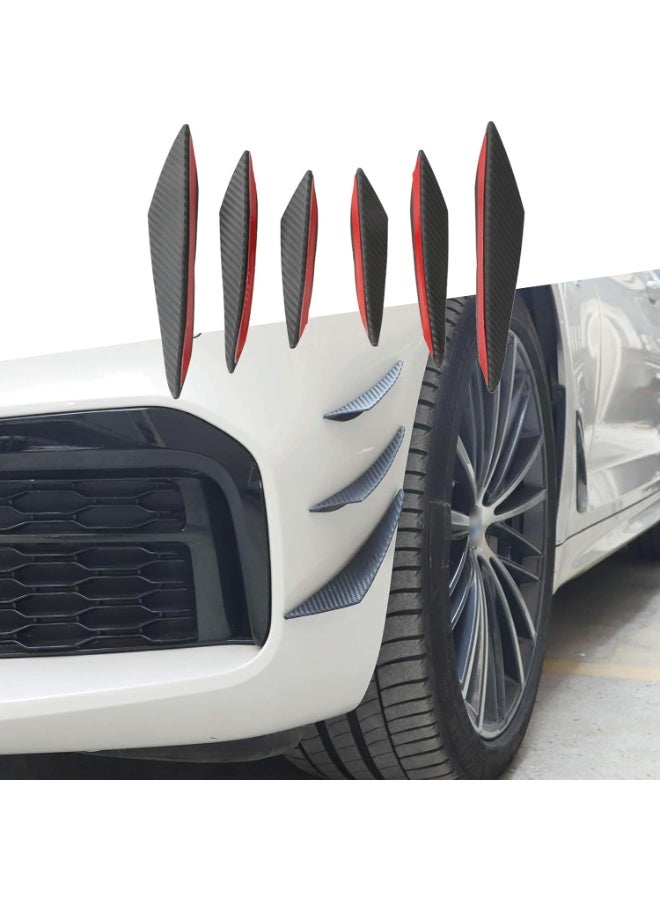 6 PCS Front Bumper Spoiler, Auto Front Bumper Lip Splitter, Self-Adhesive Body Anti-Scratch Splitter Decoration, Universal Cars Modification Body Kit (Carbon Fiber Black) - Image 4