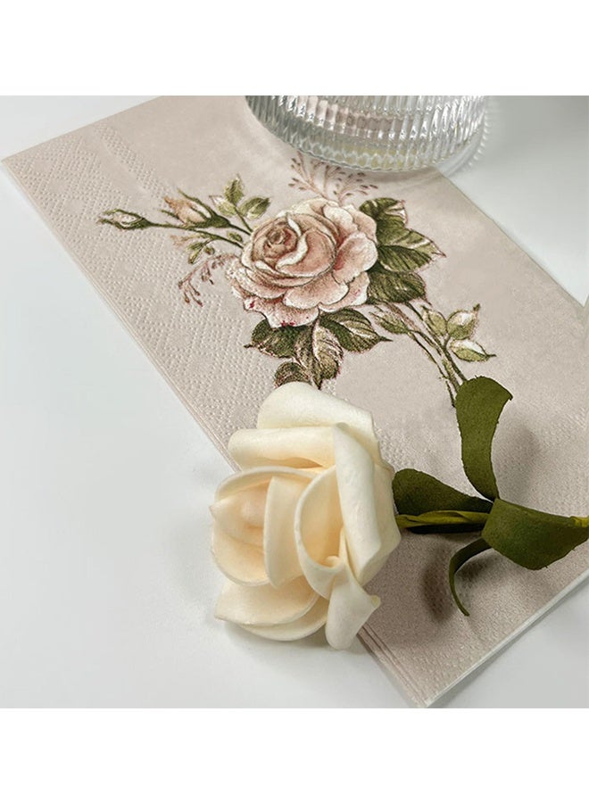 40 قطعة من المناديل الورقية الأنيقة ذات الطبقتين والمزينة بنقوش زهور عتيقة، مناسبة للاستخدام مرة واحدة، ومناسبة للضيوف، ومناسبة للاستخدام اليدوي، ومناسبة للاستخدام في حفلات الزفاف، وحفلات العرائس، وحفلات الشاي، وحفلات الحديقة، وأعياد الميلاد، واجتماعات العيد، والعشاء المنزلي، والحمام. - Image 2