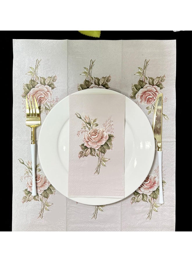 40 قطعة من المناديل الورقية الأنيقة ذات الطبقتين والمزينة بنقوش زهور عتيقة، مناسبة للاستخدام مرة واحدة، ومناسبة للضيوف، ومناسبة للاستخدام اليدوي، ومناسبة للاستخدام في حفلات الزفاف، وحفلات العرائس، وحفلات الشاي، وحفلات الحديقة، وأعياد الميلاد، واجتماعات العيد، والعشاء المنزلي، والحمام. - Image 3