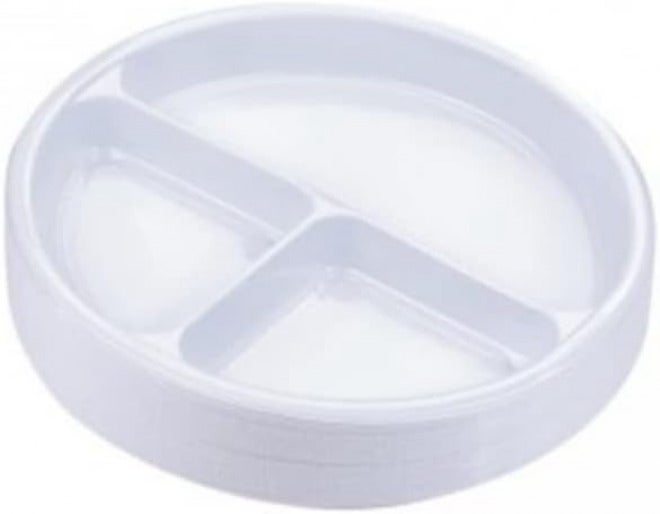 3P Disposable Plastic Divided Round Plates 22cm - 50pcs 3P - Image 4