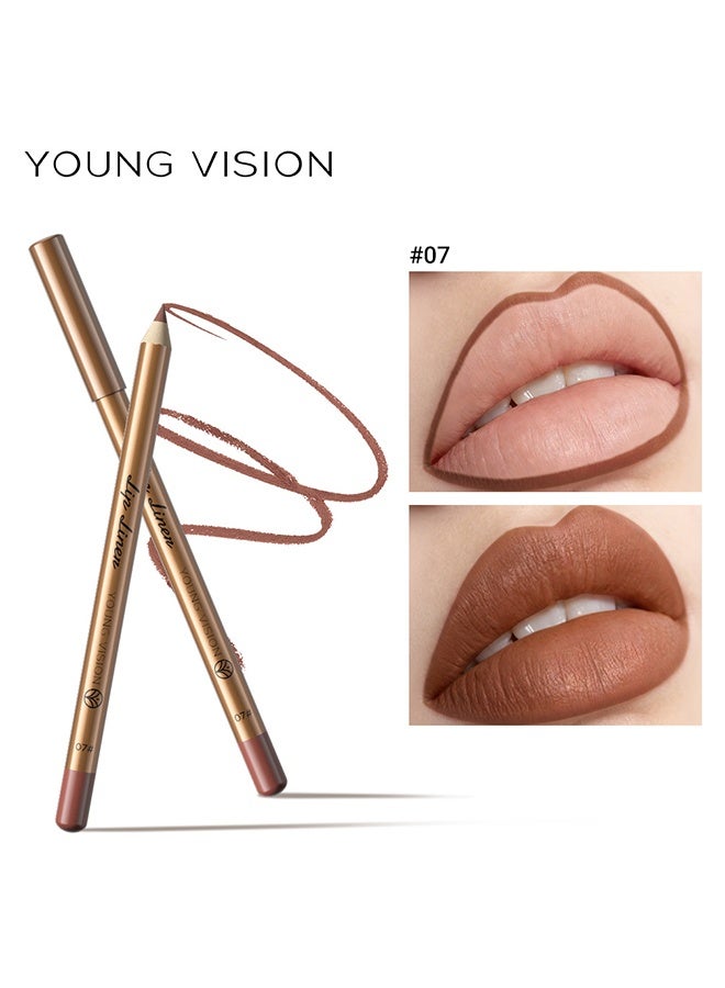 YOUNG VISION Lip Liner,Creamy Lip Pencil,Long Lasting Lip Liner with Sharpener,Matte Finish,Smooth and Soft,Non-Dry,Easy to Use,Cruelty free,(07#,08#,09#,10#,11#,12#) - Image 2