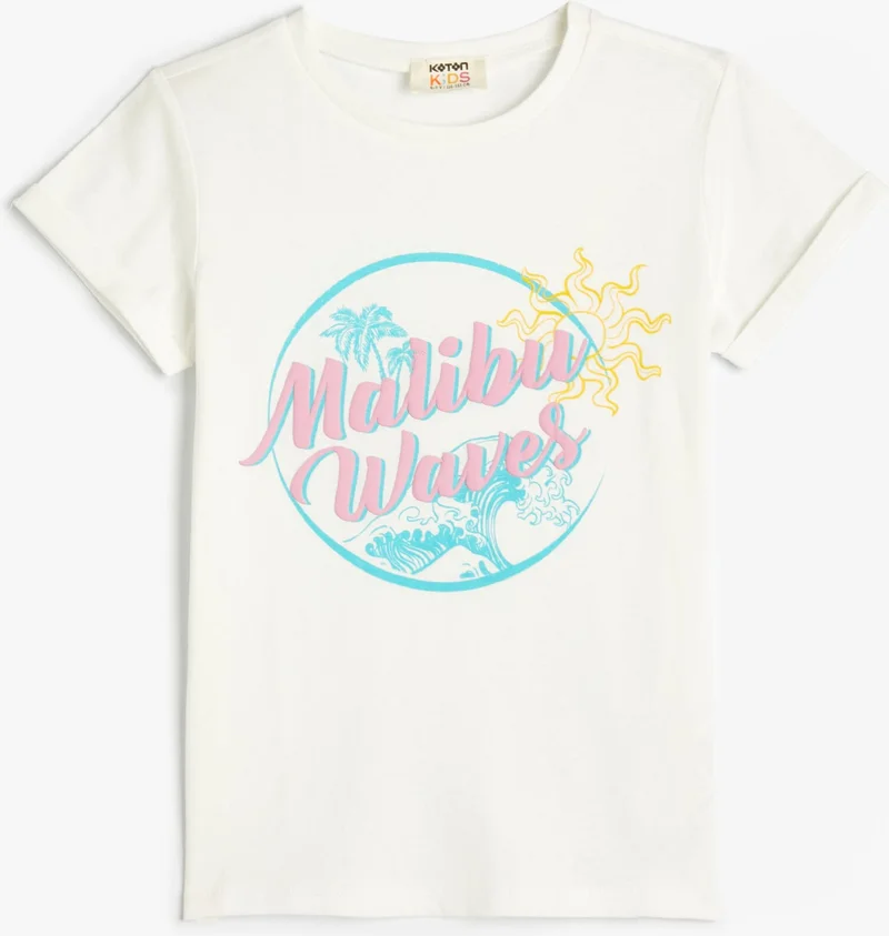 كوتون T-Shirt Print Detailed Short Sleeve Crew Neck Cotton