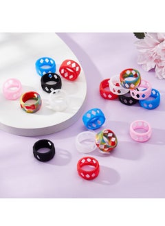 SYOSI 18 Pcs Silicone Anti Slip Ring Non Skid Band Ring Soft Protection Sleeve Bulb Glass Silicone Ring 6 Colors (25 x 17 mm)  - Image 3