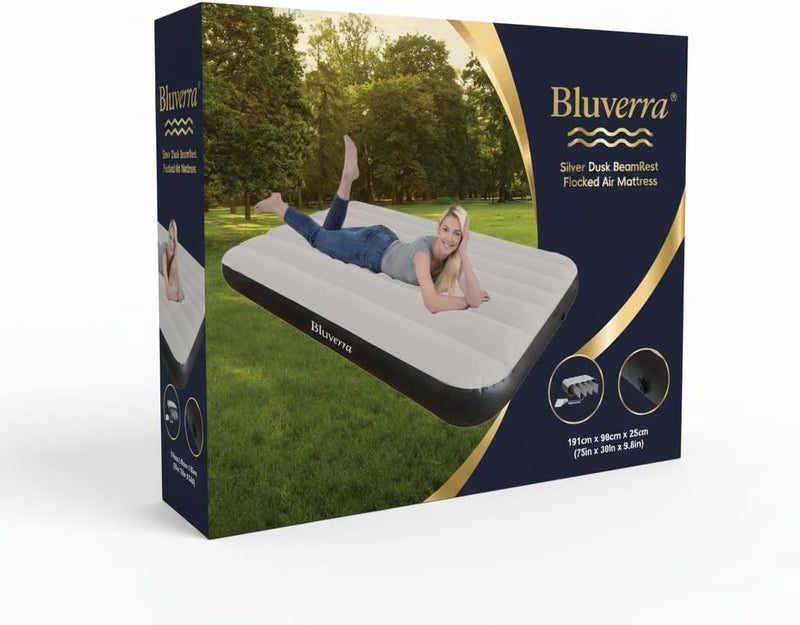 Silver Dusk BeamRest Flocked Air Mattress, Twin Size, 191 x 99 x 25 cm - Image 2