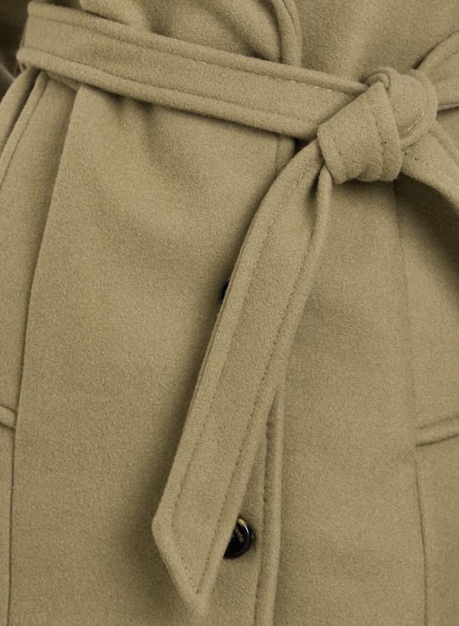 ستايلي معطف بحزام بقصة عادية بمظهر الصوف - Image 3