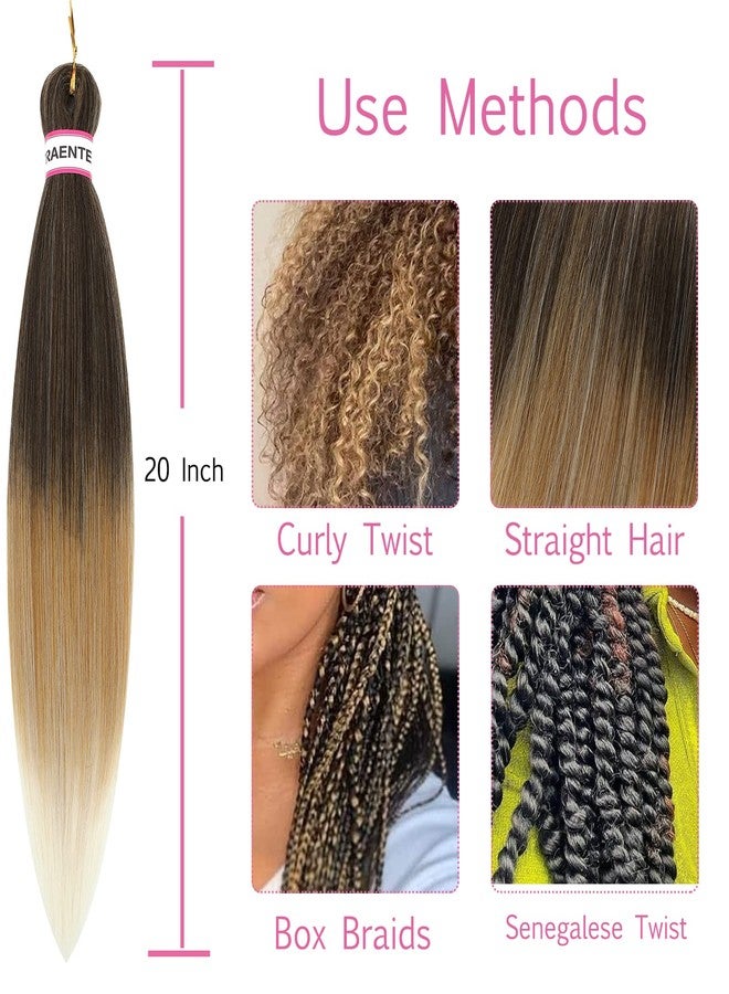 ATRAENTE Ombre Braiding Hair 8 Packs 20 Inch Pre Stretched Braiding Hair,Ombre Brown Prestretched Braiding Hair,Yaki Texture Prestretched Hair Extension (20 Inch,T4/27/613#) - Image 5