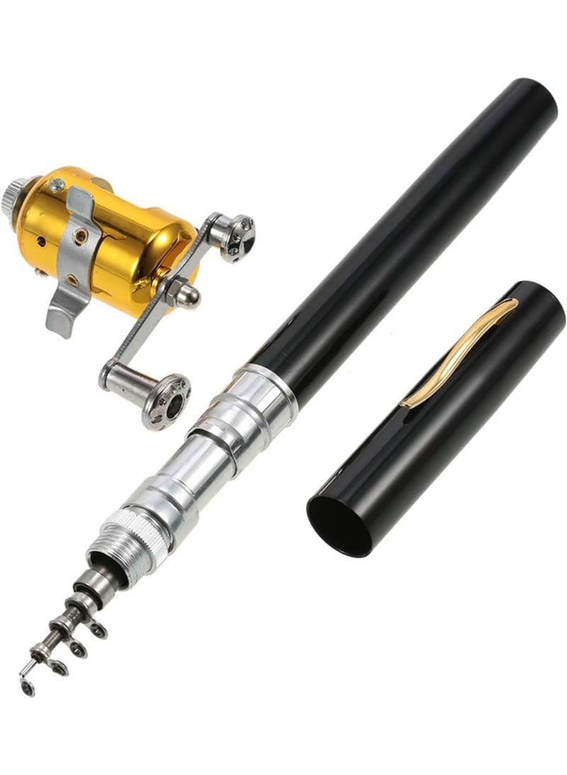 Portable Telescopic Fishing Rod Pen with Mini Metal Reel, Lightweight and Easy to Carry, Full Fishing Rod Set for Trekking, Camping, River and Lake Fishing - Image 1