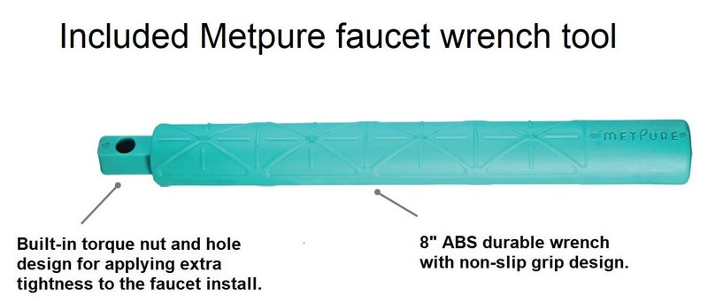 Metpure Water Filtration Faucet Reverse Osmosis Non Air Gap Drinking Water Filtration System Water Dispenser Spout (Antique Wine) Vase Style with Drinking Water Faucet Wrench RO-FW148 - Image 5