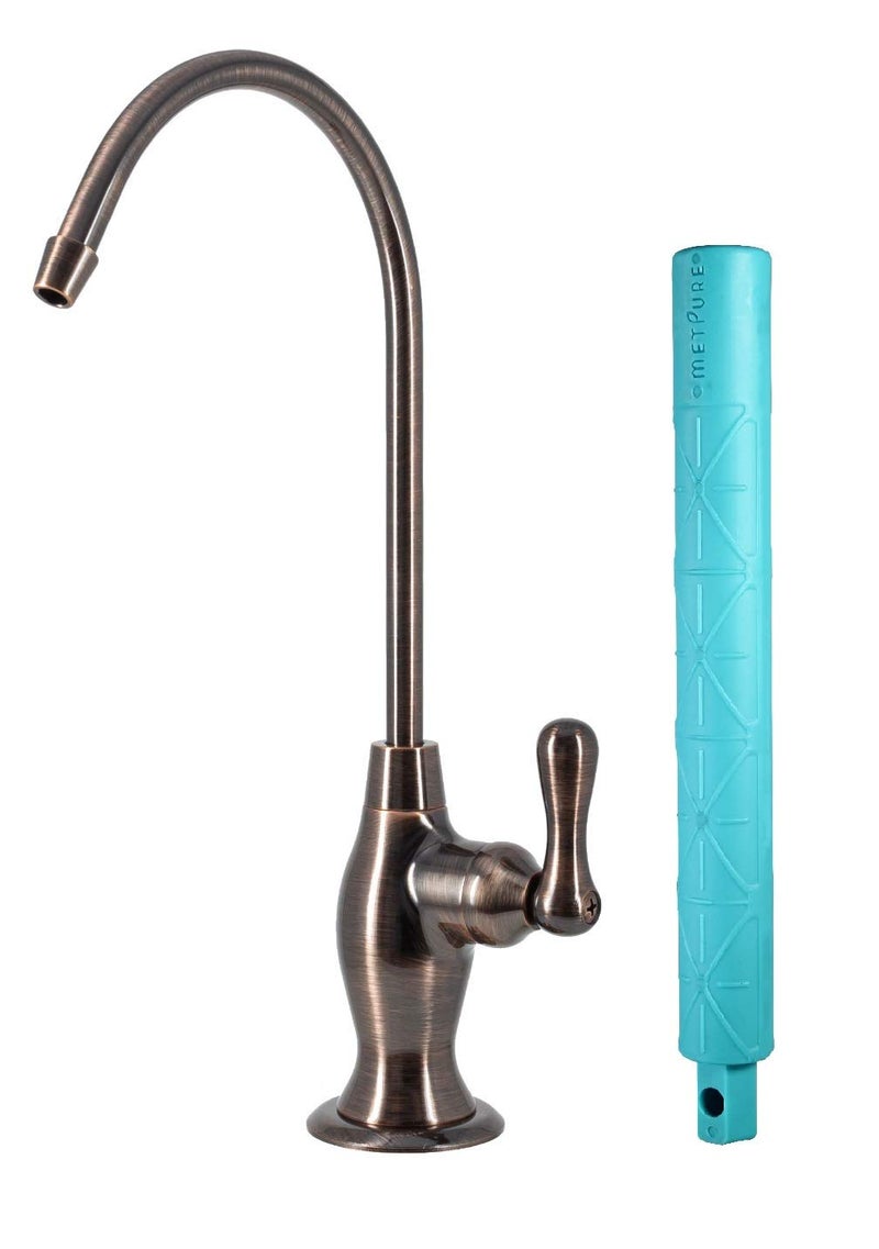 Metpure Water Filtration Faucet Reverse Osmosis Non Air Gap Drinking Water Filtration System Water Dispenser Spout (Antique Wine) Vase Style with Drinking Water Faucet Wrench RO-FW148 - Image 1