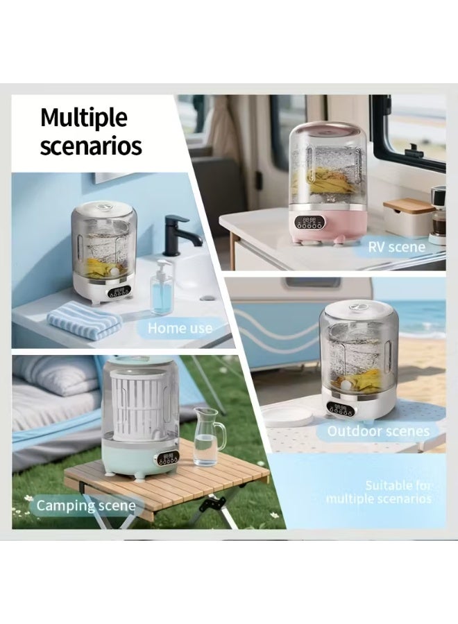 BlueFire 3 in 1 Portable Laundry Cup HP-909 – Mini Automatic Washing Machine 3L, Rechargeable, Wash Rinse Spin Cycle, Blue Light Sterilization, Ideal for Travel, Home, Dorms & Small Spaces - Image 3