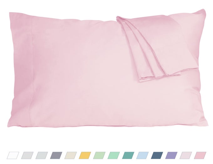 PILLOW CASES STANDARD QUEEN SIZE COTTON PERCALE WEAVE PILLOWCASES PRESHRUNK BREATHABLE AND HYPOALLERGENIC PILLOWCASES SET OF 2 2 PIECE STANDARDQUEEN 20 INCH X 30 INCH DARK PINK