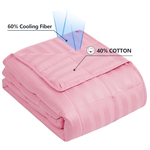 anfie Weighted Blanket Twin Size (48"x72" 15lbs),Ultra Soft and Cozy Cooling Weighted Blanket Twin Size for Adult,Heavy Blanket with Machine Washable Soft Blanket, Pink - Image 3
