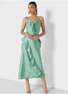 YAS V-Neck Tiered Ruffle Dress  - Image 1