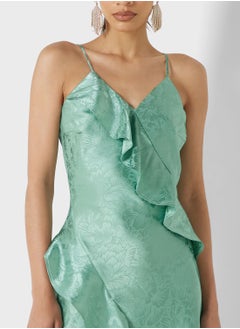 YAS V-Neck Tiered Ruffle Dress  - Image 3