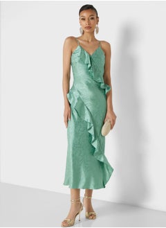 YAS V-Neck Tiered Ruffle Dress  - Image 4