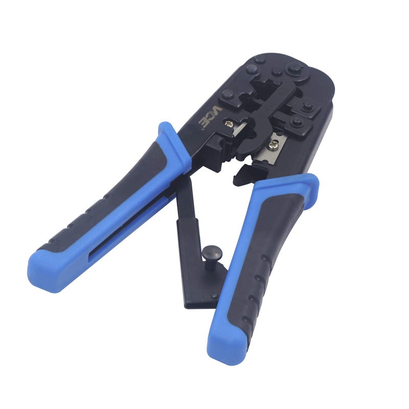 VCELINK VCELINK GJ668BL RJ45 Crimp Tool, Ethernet Crimping Tool for Cat5/Cat6/Cat7 RJ45 Connector and RJ11/RJ12 Telephone Plug, with Built-in Wire Stripper and Cutter  - Image 1